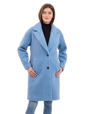 BCBGeneration Sherpa Faux-Wool Walker Coat Winter Jacket Blue Large